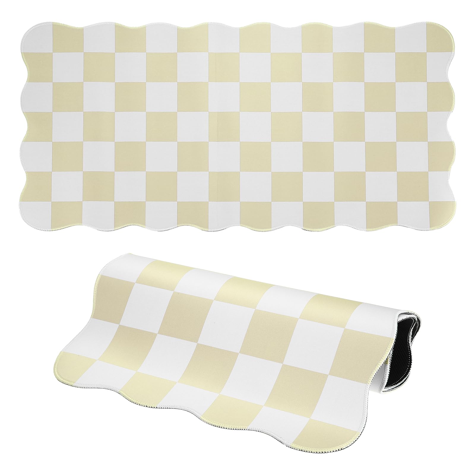 PATIKIL Desk Mat, 800x400x2mm Large Mouse Pad Computer Keyboard Mat Non Slip Waterproof Rubber Base Pad with Edge Stitching Soft for Home Office Gaming, Beige