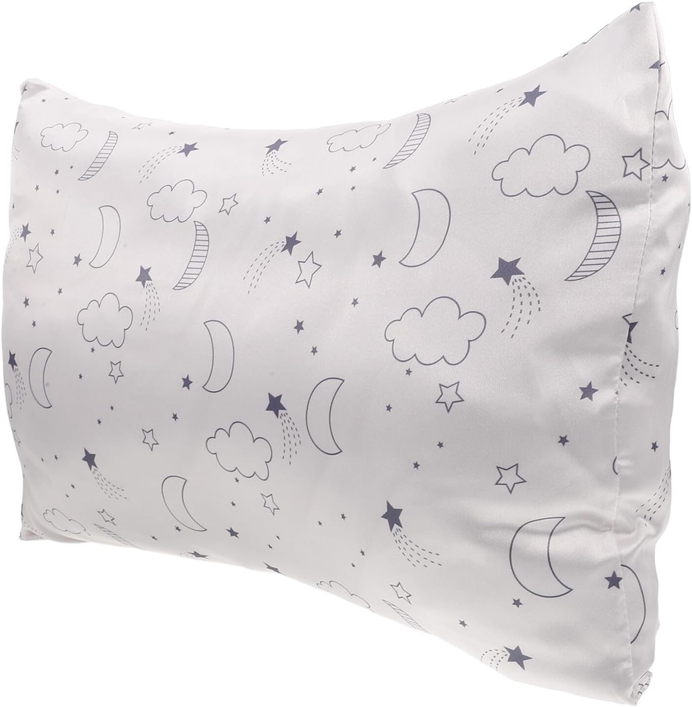 Cabilock Breathable Envelope Pillowcase for Small Travel Pillowcase Soft Silky Fabric with Cloud Moon Print Suitable for Boys