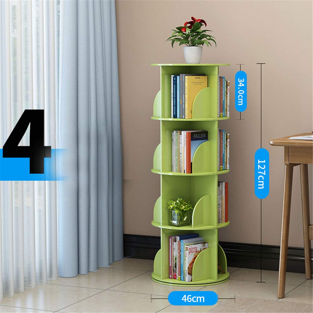 Buy lINOC 360 Degree Rotating Bookshelf, Simple Student Floor Rack, FloorStanding Wood Bookcase