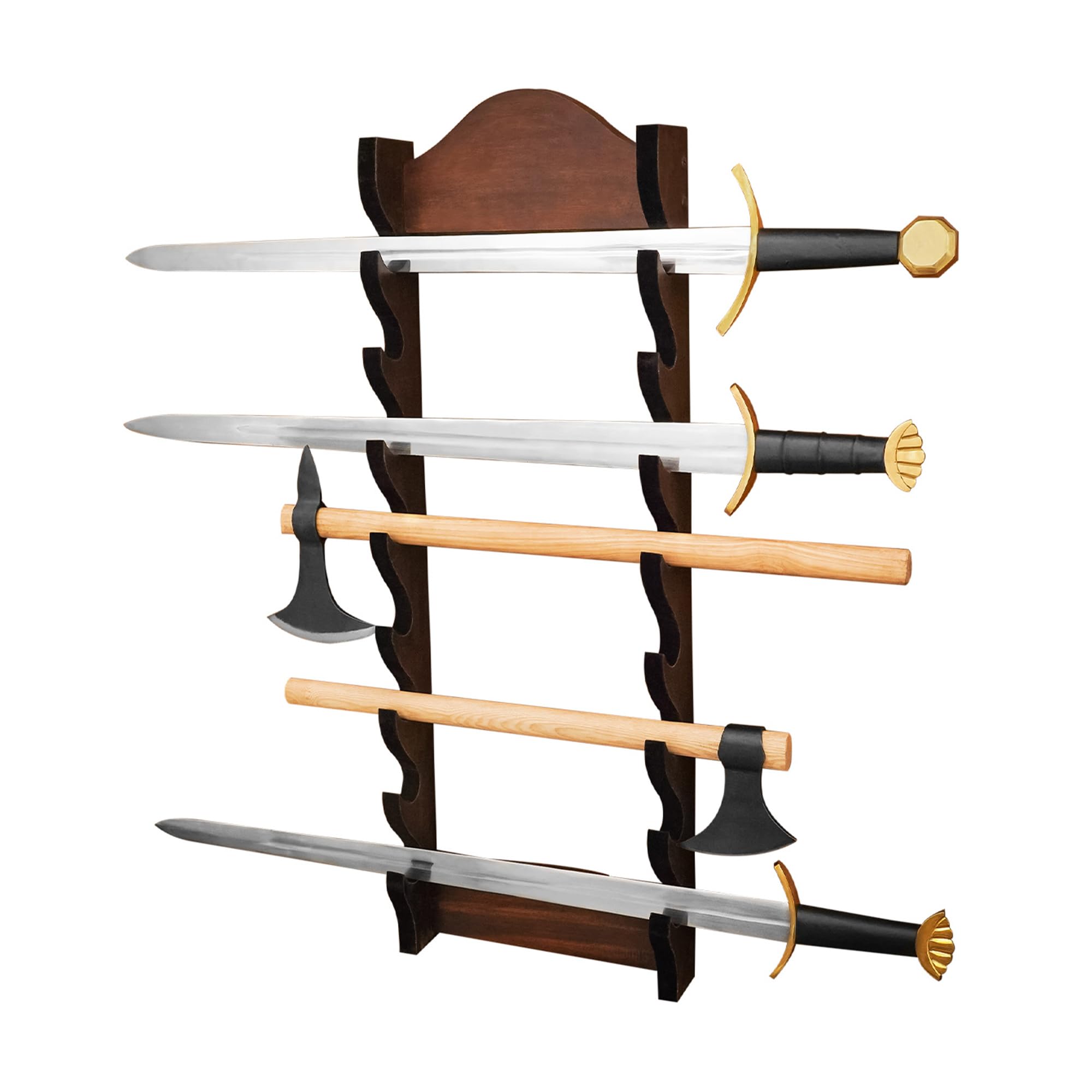 Lord of Battles Medieval Solid Wood Tier Sword Display Stand / Sword Holder / Gladiator Sword Display / Katana Sword Holder (Eight Tier)