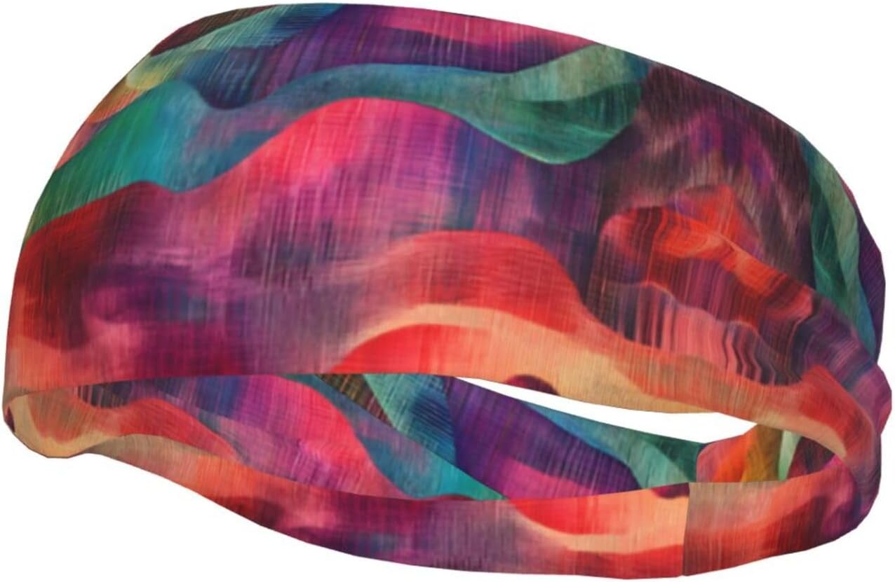 Unisex Sports Headband, Op Art Weave Basketball Elastic Headband, Exercise Running Cycling Yoga Fitness Sweat Band,