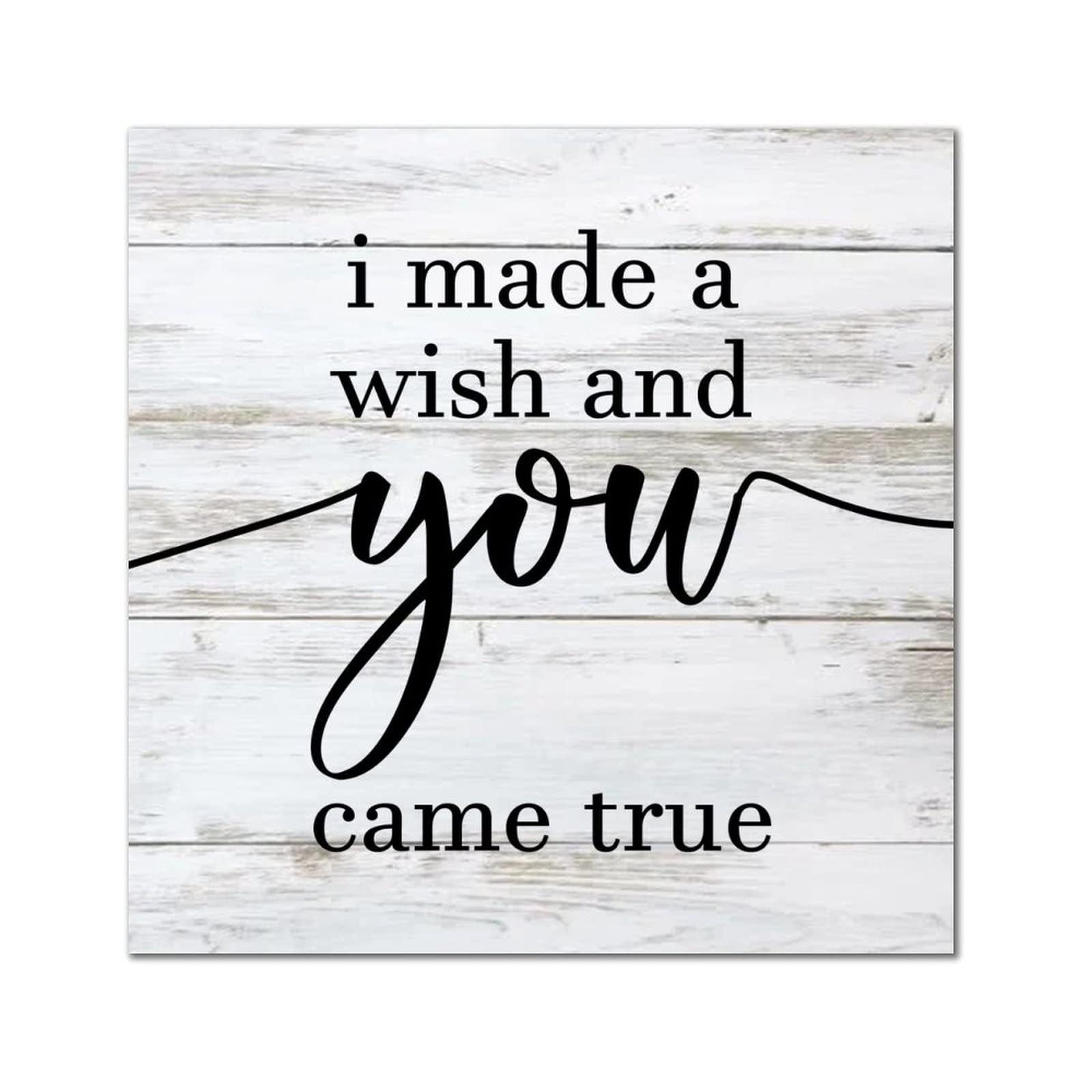 Plaque murale en bois rustique I Made A Wish unique pour sublimer votre intérieur avec amour