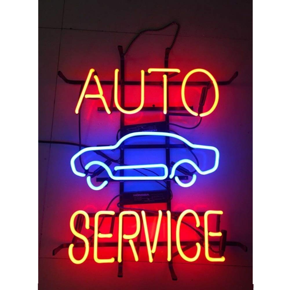 Amazon.co.jp: ネオンサイン、車屋 AUTO SERVICE NEON SIGN 、広告用
