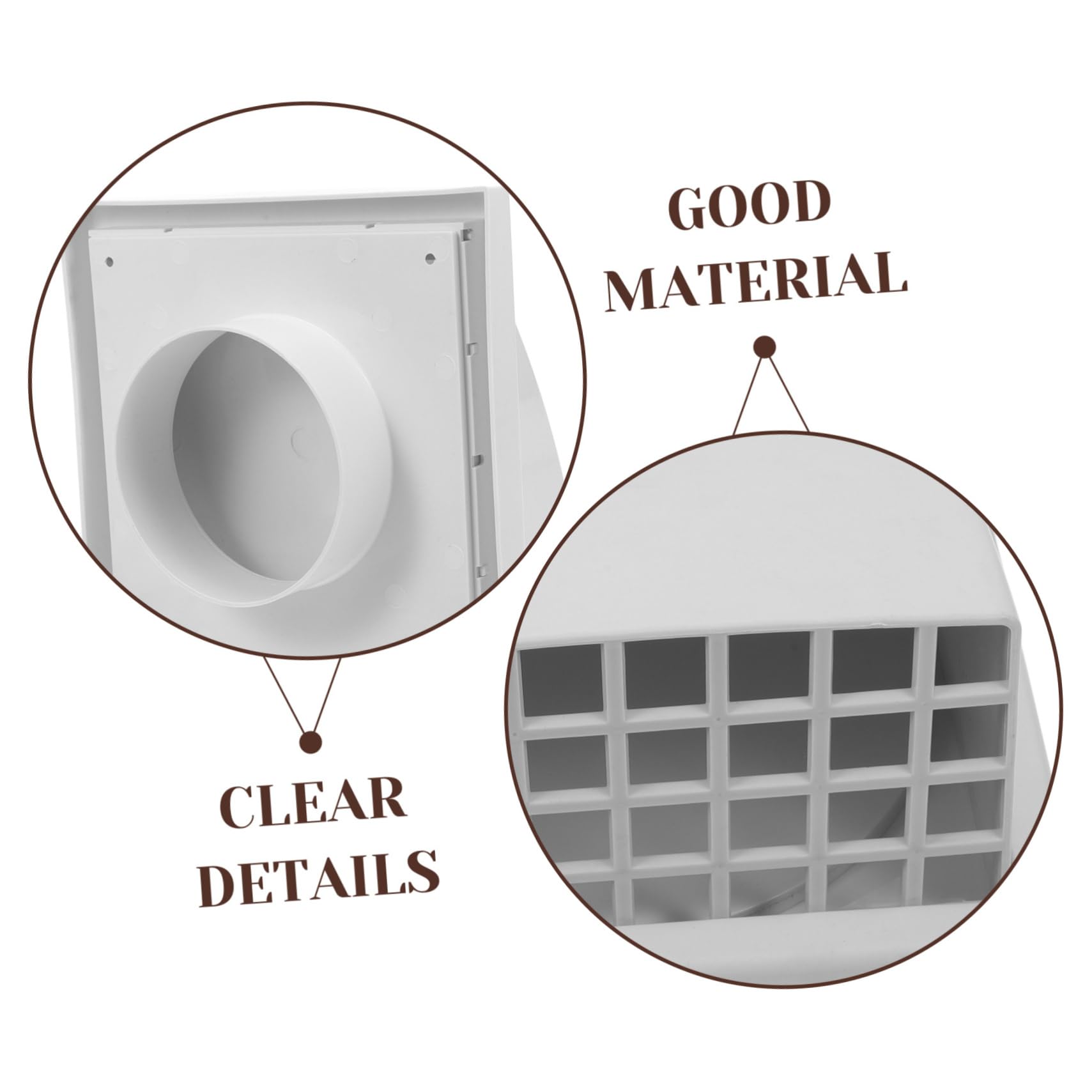 Cubierta de Ventilación Exterior de Pared Cuadrada de Abs para Baños y Cocinas Deflector para Acondicionado, Instalación Sencilla y Decoracion Verano