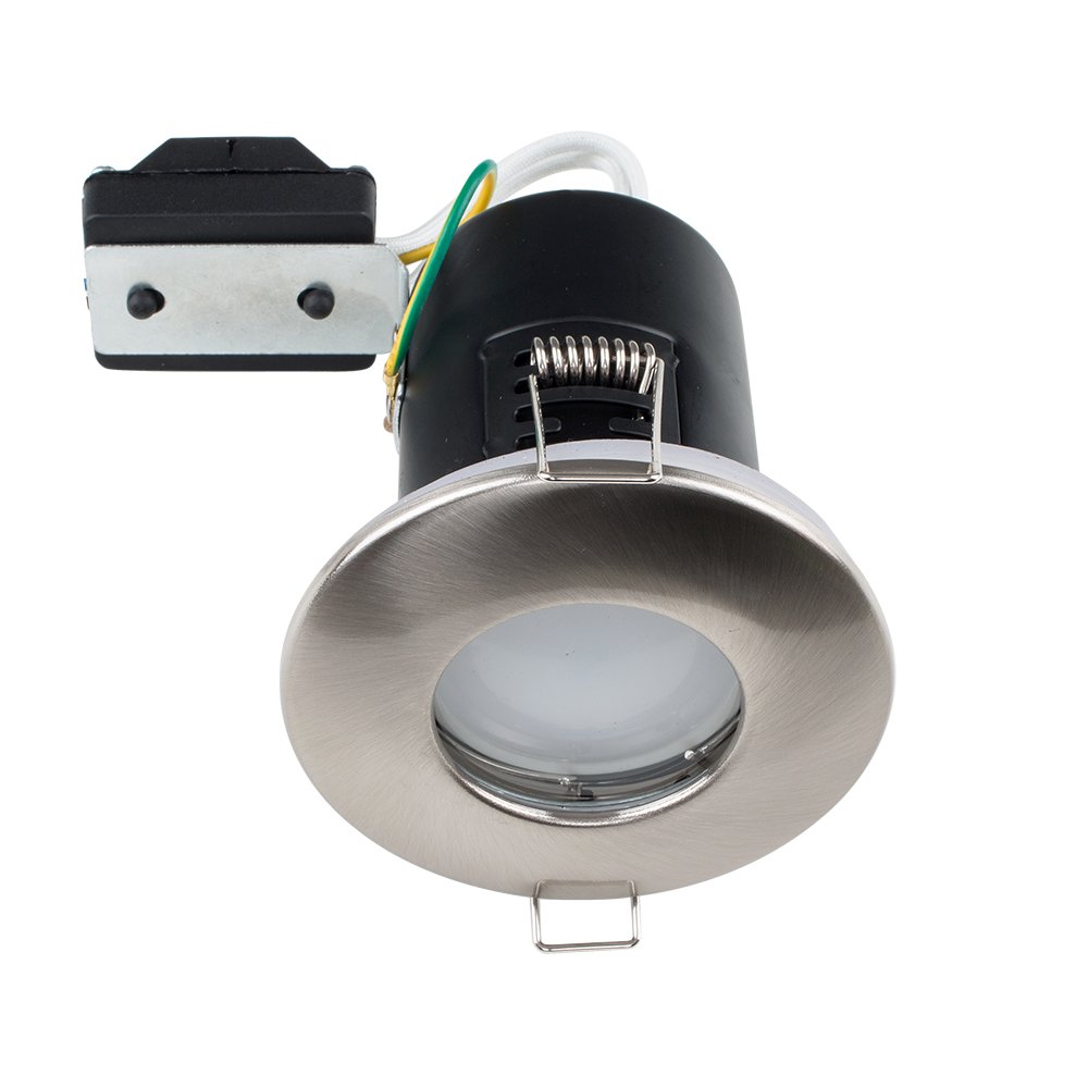 ValueLights Downlight Fire Rated IP65 Ceiling Light Fitting 4 Pack in Silver