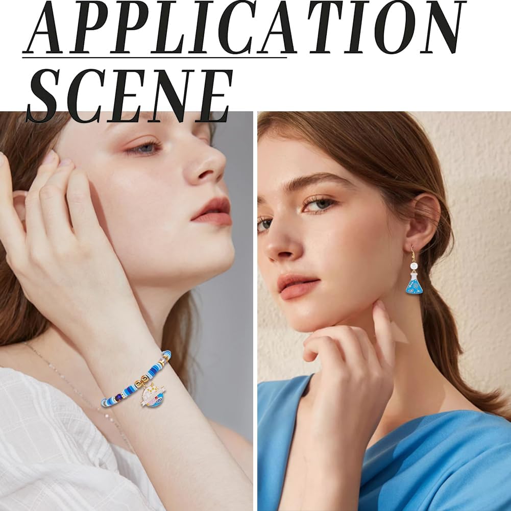 SUNNYCLUE 1 Box 16Pcs 4 Styles Science Charm Chemistry Charms Bulk Blue Metal Alloy Enamel Plated Cartoon Scientist School Study Laboratory Tube Cup Charm for Jewelry Making Charms DIY Crafts Findings - Image 5