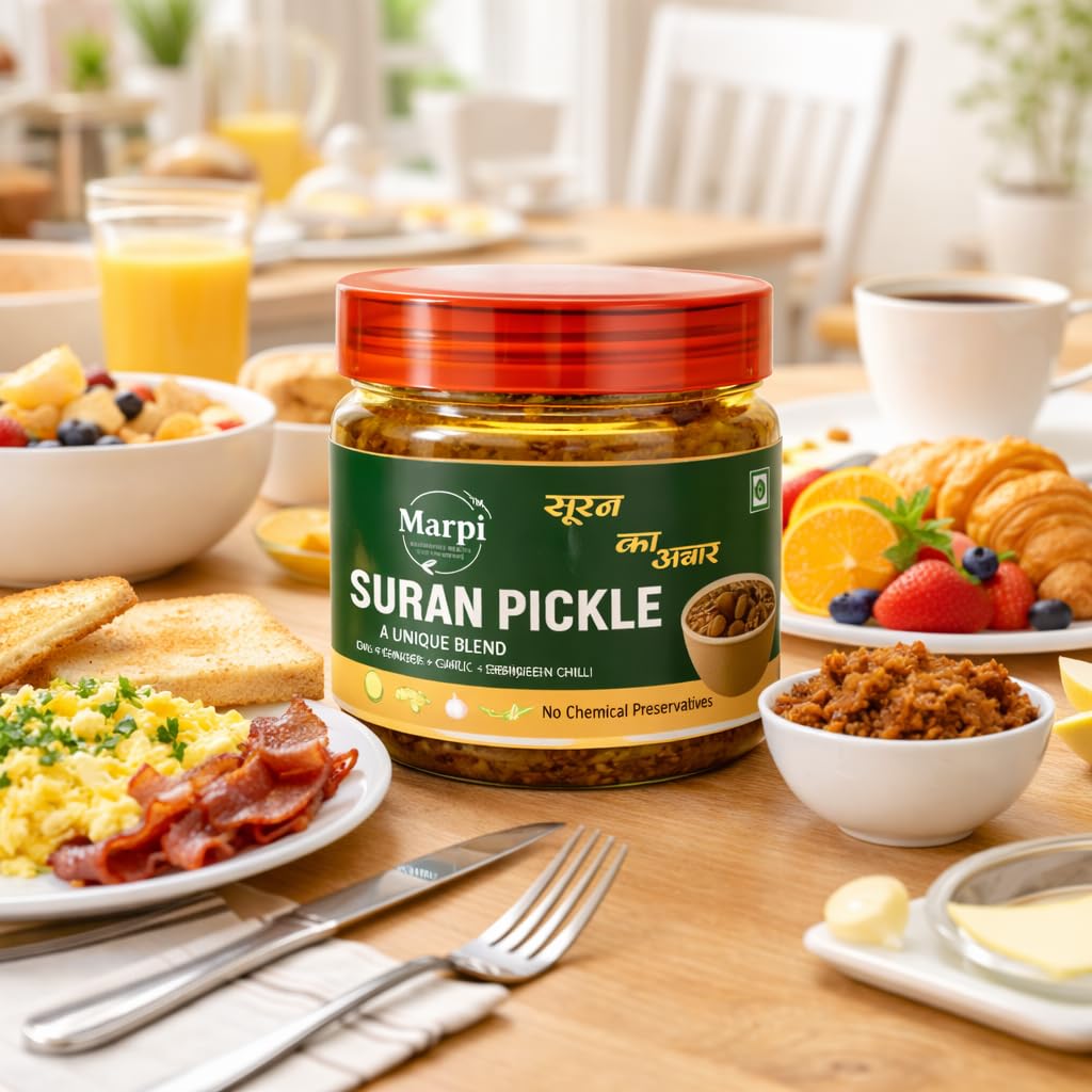 Marpi Suran(Jimikand) Pickles 200gm I Oal, Cold Press Mustard Oil, Ginger, Garlic,Green Chillies I Without Chemical Preservatives-image-5
