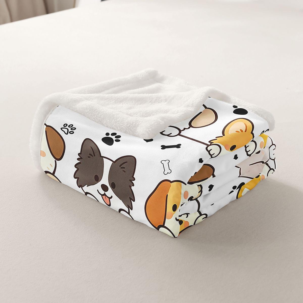 Homewish Süße Tiere Kuscheldecke Flauschig 229x229cm