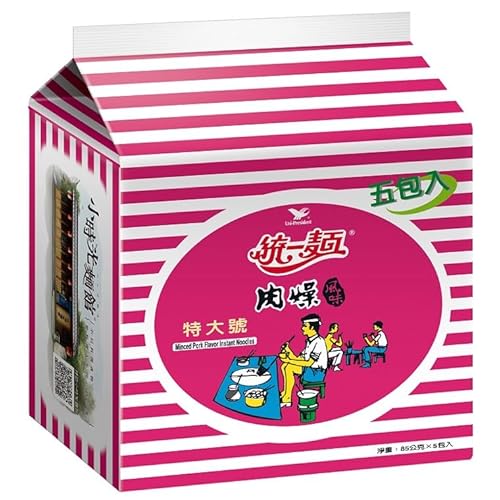 《統一》 肉燥風味特大號 (85g× ５入)*2袋 ｜台湾懐かしい肉そぼろ味インスタント麺｜赤ネギ香る｜簡単即席｜台湾 お土産 [並行輸入品]のサムネイル