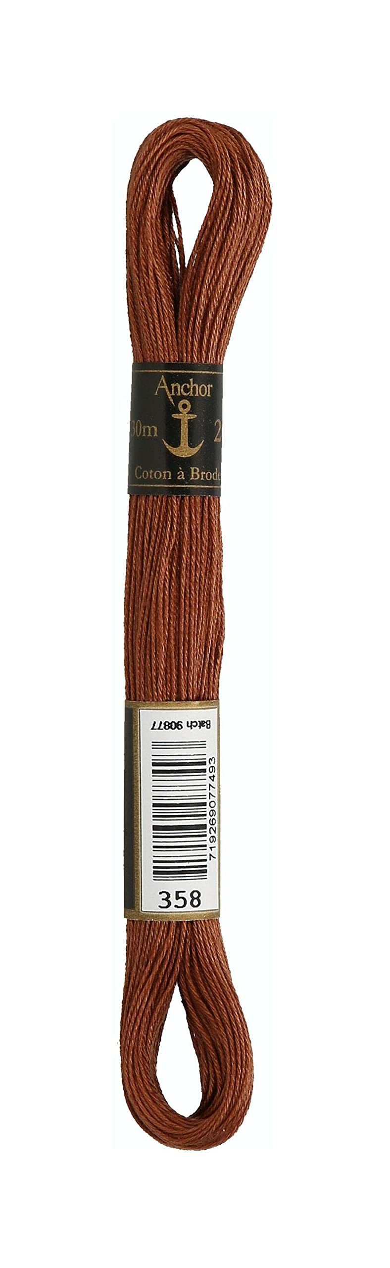 Anchor 4386025-00358 Embroidery Thread 100% Cotton 358 4 Ply Thickness 25 30m