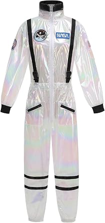 GRAJTCIN Womens Astronaut Costume Space Suit Halloween Spaceman Costume