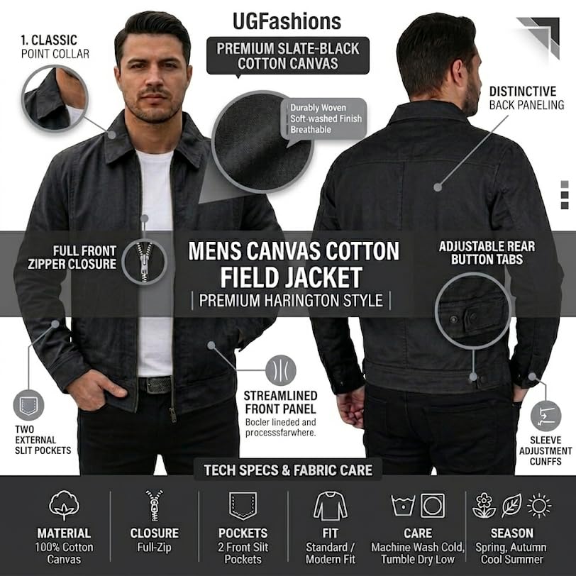 Image of Summer Lightweight Canvas Breathable Cotton Jacket For Men | Punk Gothic Brando Biker Coat Classic Rock Streetwear Belted Jacket