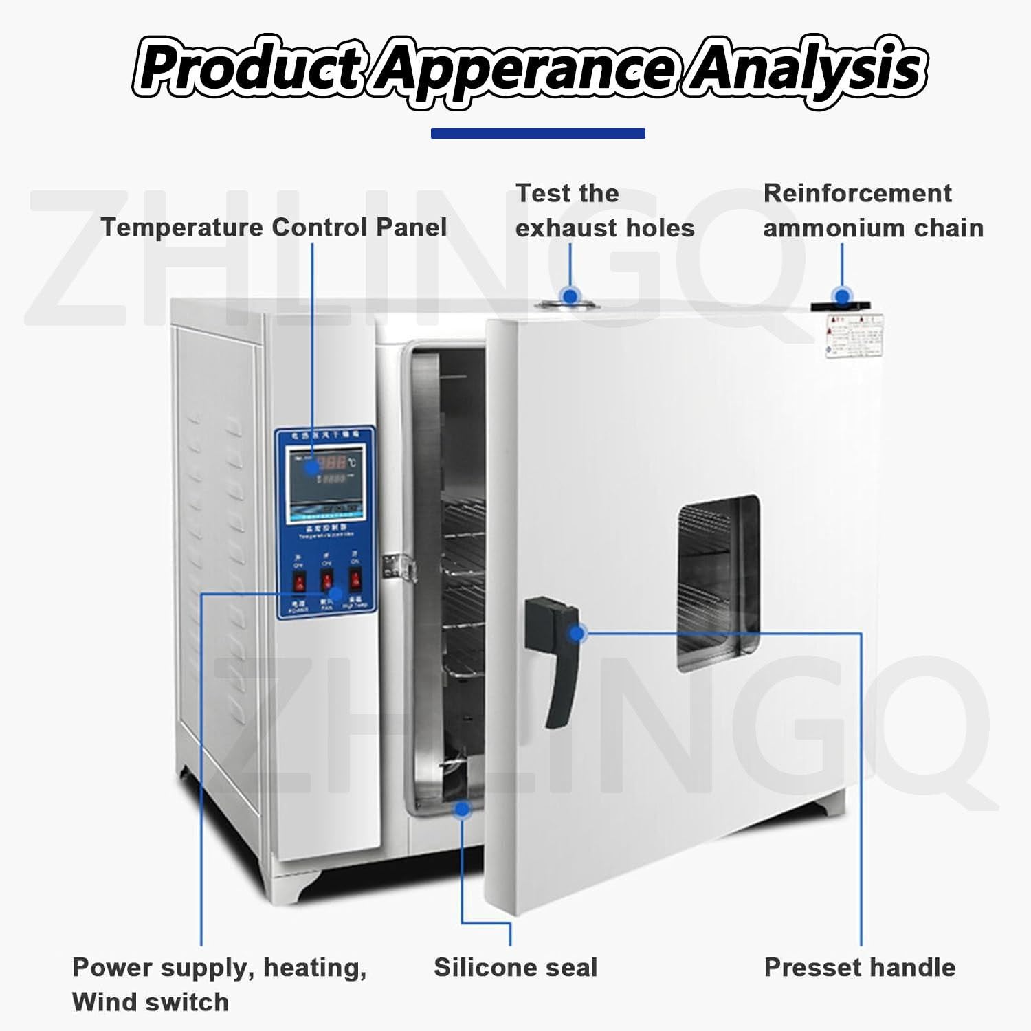 Horno de Secado al vacío con Controlador Digital y manómetro para Aplicaciones de Calentamiento en Laboratorio.