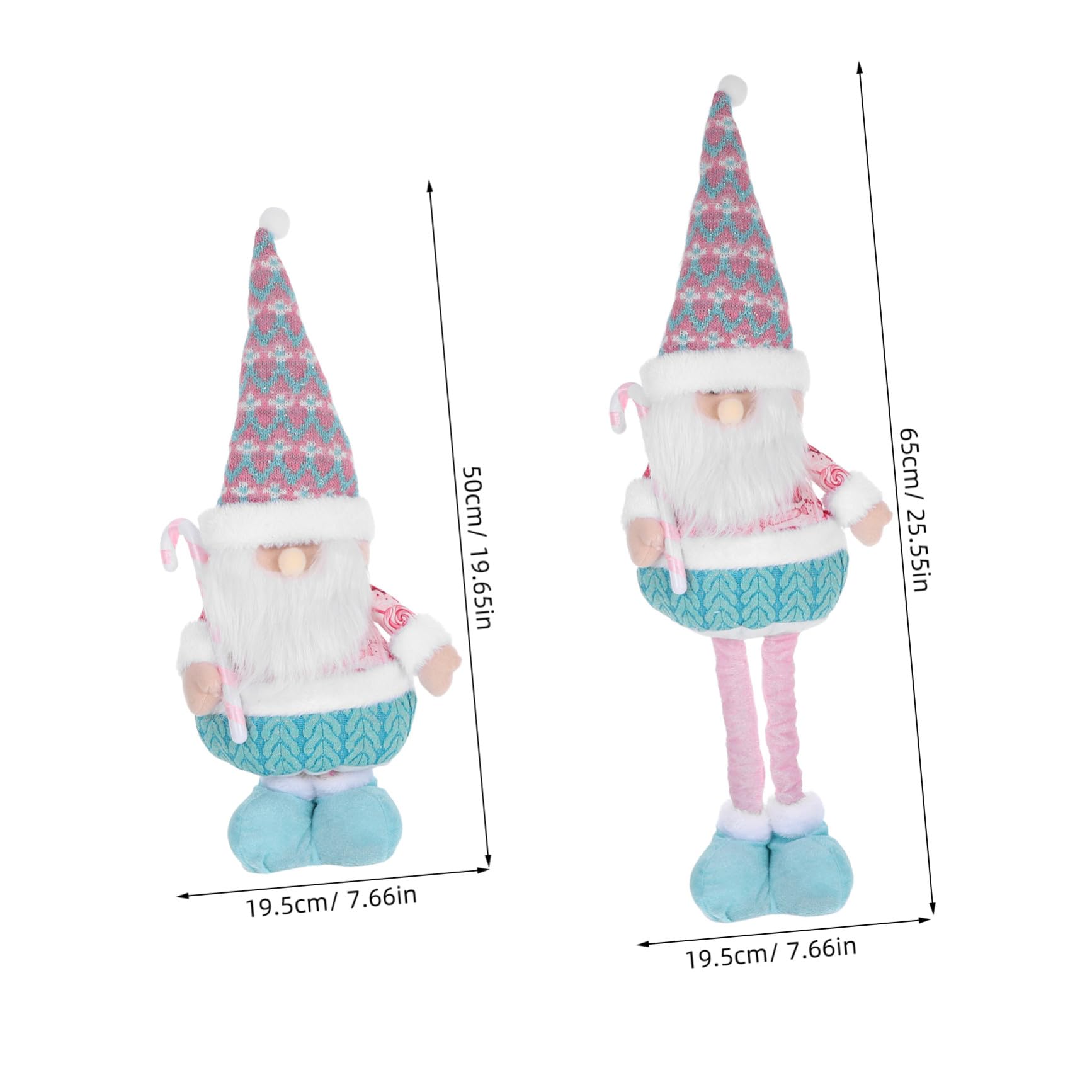 ULTECHNOVO Figura Babbo Natale con Gambe Estensibili Statua Natalizia Stabile per Decorazioni da Tavolo e Festa di Natale Compatta per Uso Domestico e Ufficio