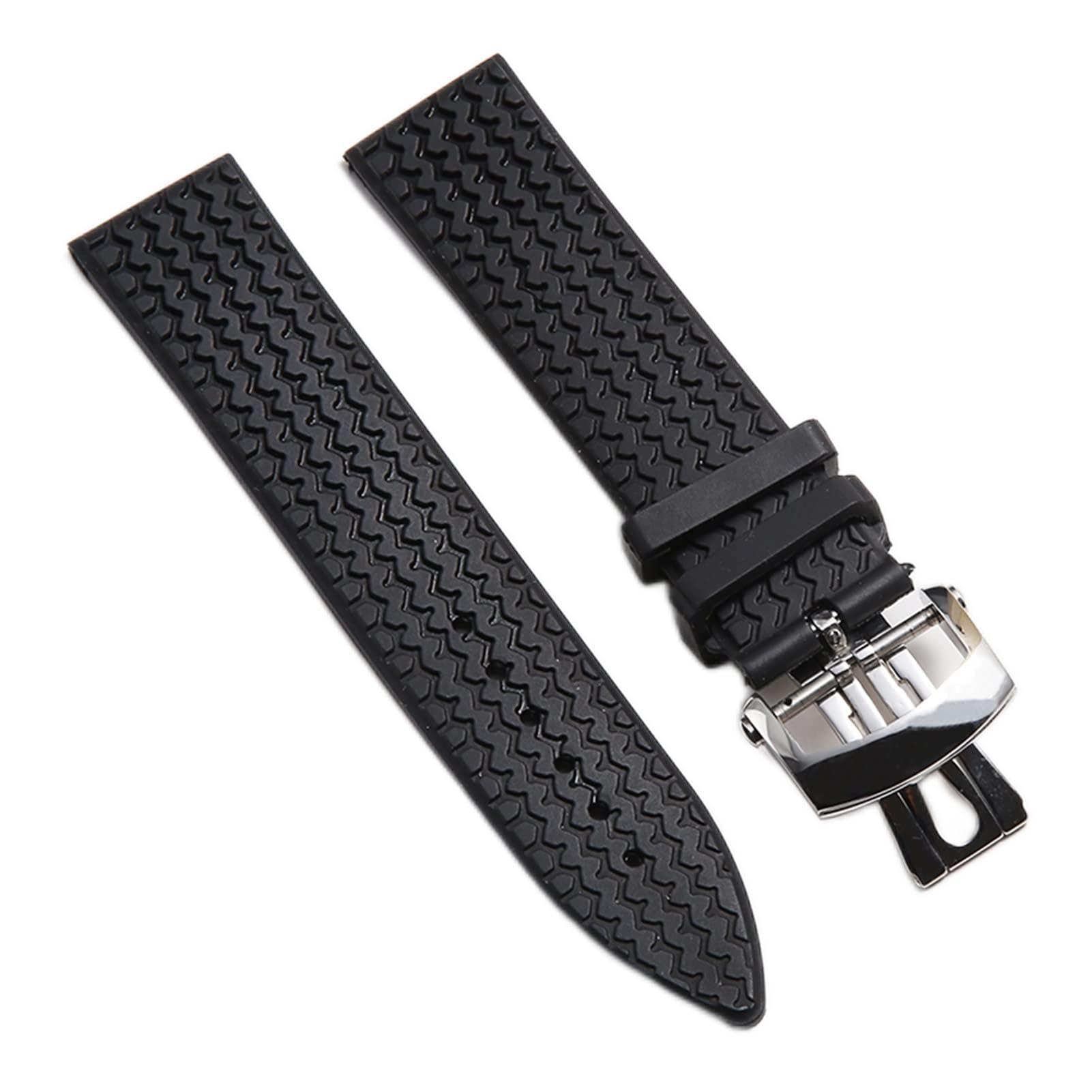 Bai Shi Wu 21 23mm Waterproof Rubber Watchband for Chopard for Tyre for Texture Silicone Watch Strap Black Men Multi colored