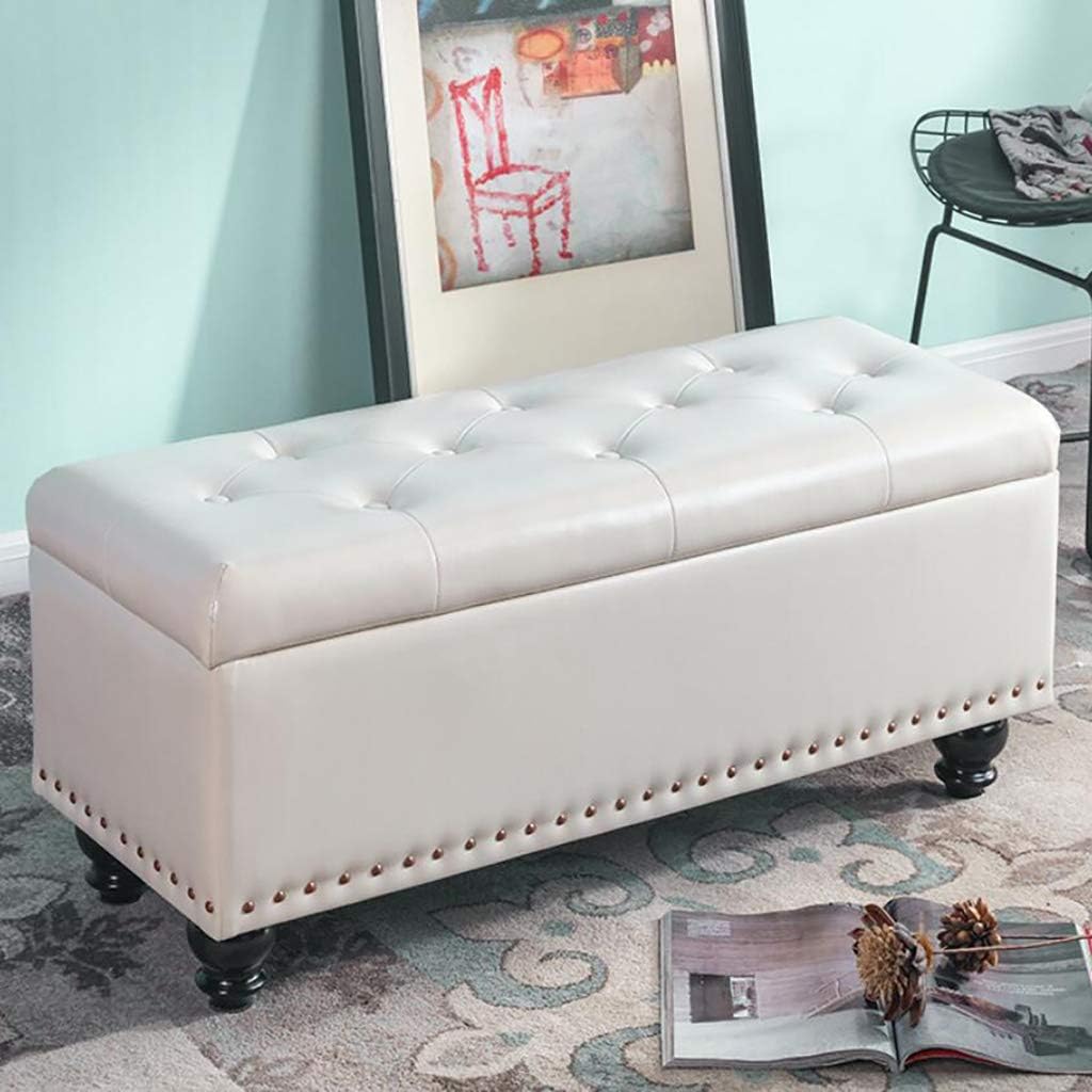 ZZFF FauxLeather Storage Ottoman Bench,Lifttop Pu Leather