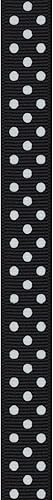 Miniatura 3 de Offray 467992 - Cinta de grogrén de 5/8 pulgadas de ancho, lunares blancos y negros, 3 yardas