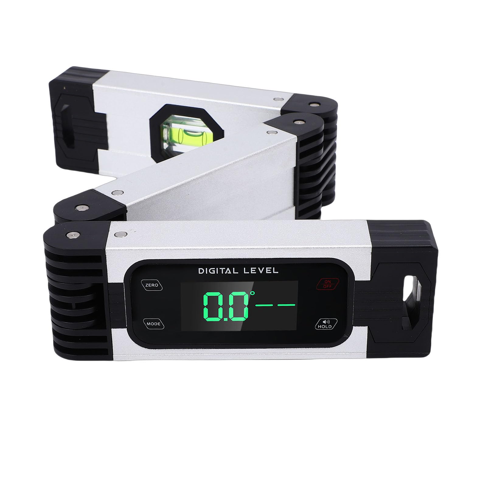 FILFEEL Digital Plegable de 45 Cm, 3 Secciones con Base Magnética, Buscador de ángulos y Transportador de Aleación de Aluminio para Carpintería, Decoración del Hogar, Instalación de Gabinetes