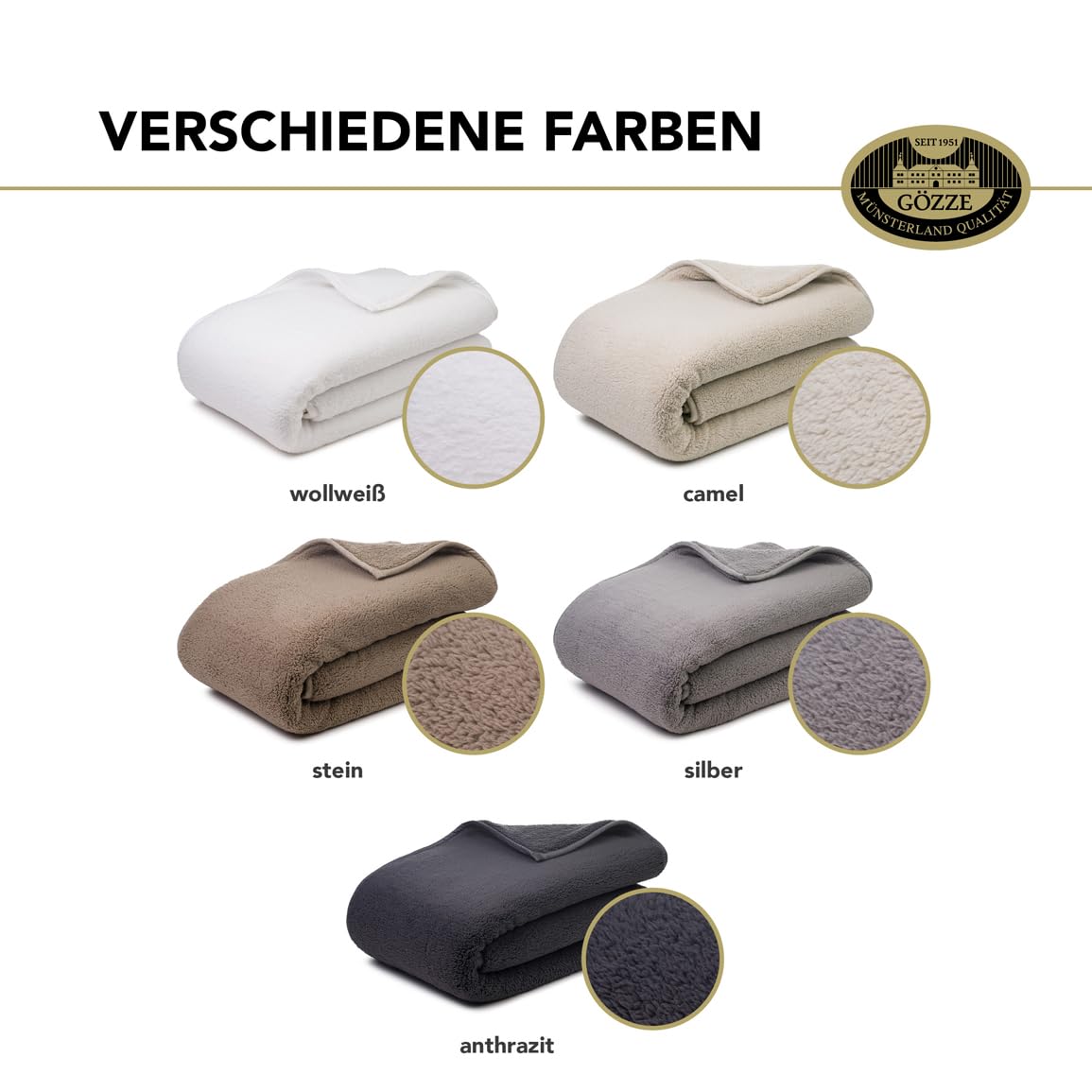 Gözze - Wolkenweich Kuscheldecke, Schaffellimitat, 100% Polyester (Mikrofaser), 150 x 200 cm - Anthrazit