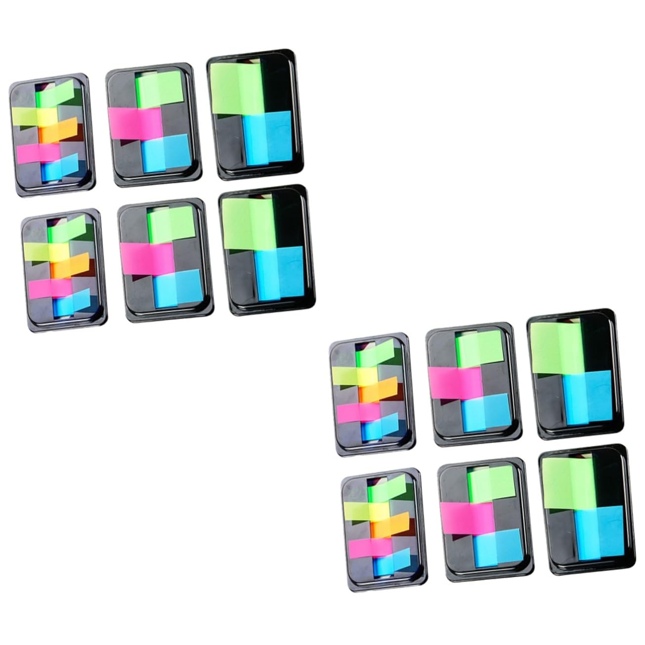 TOGEVAL 12 Cajas marcadores de página de color notas adhesivas de flecha kit de anotación de libros fichas de libros Etiquetas para páginas pestañas adhesivas de neón pestañas de neón