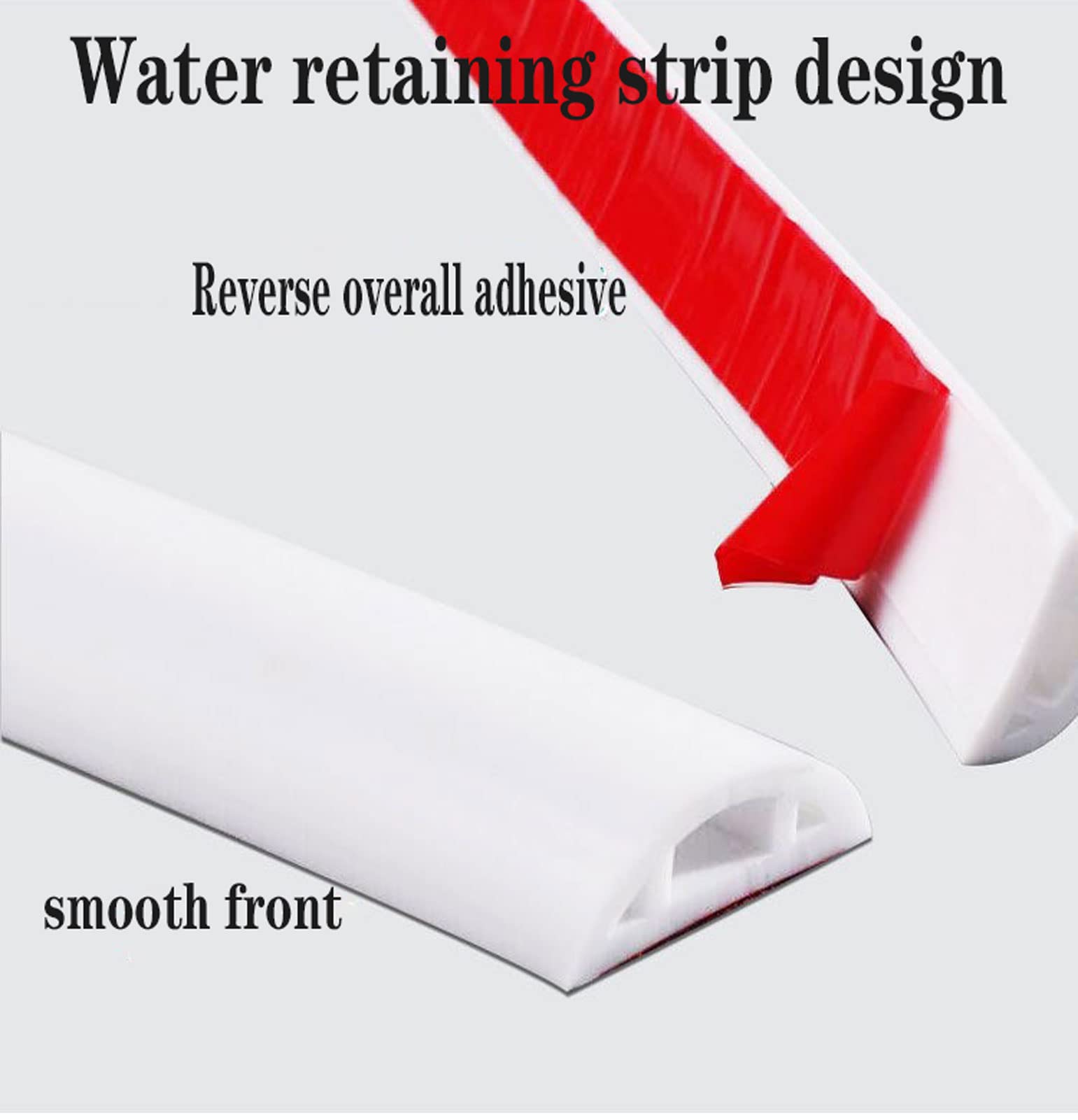 Tira de sellado de silicona flexible de 80 cm, sellador de retención de agua para baño, habitación húmeda, bandeja de ducha, barrera de suelo y tira selladora, fácil instalación y sello duradero que