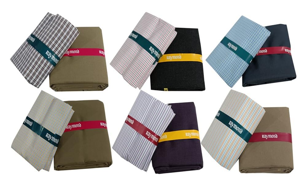 raymond fabrics Raymond Pack of 6 Unstitched Shirt & Trouser Fabric Combo for Men | Premium Formal Wear Fabric Set | Shirt & Pant Material for Tailoring-picture-33