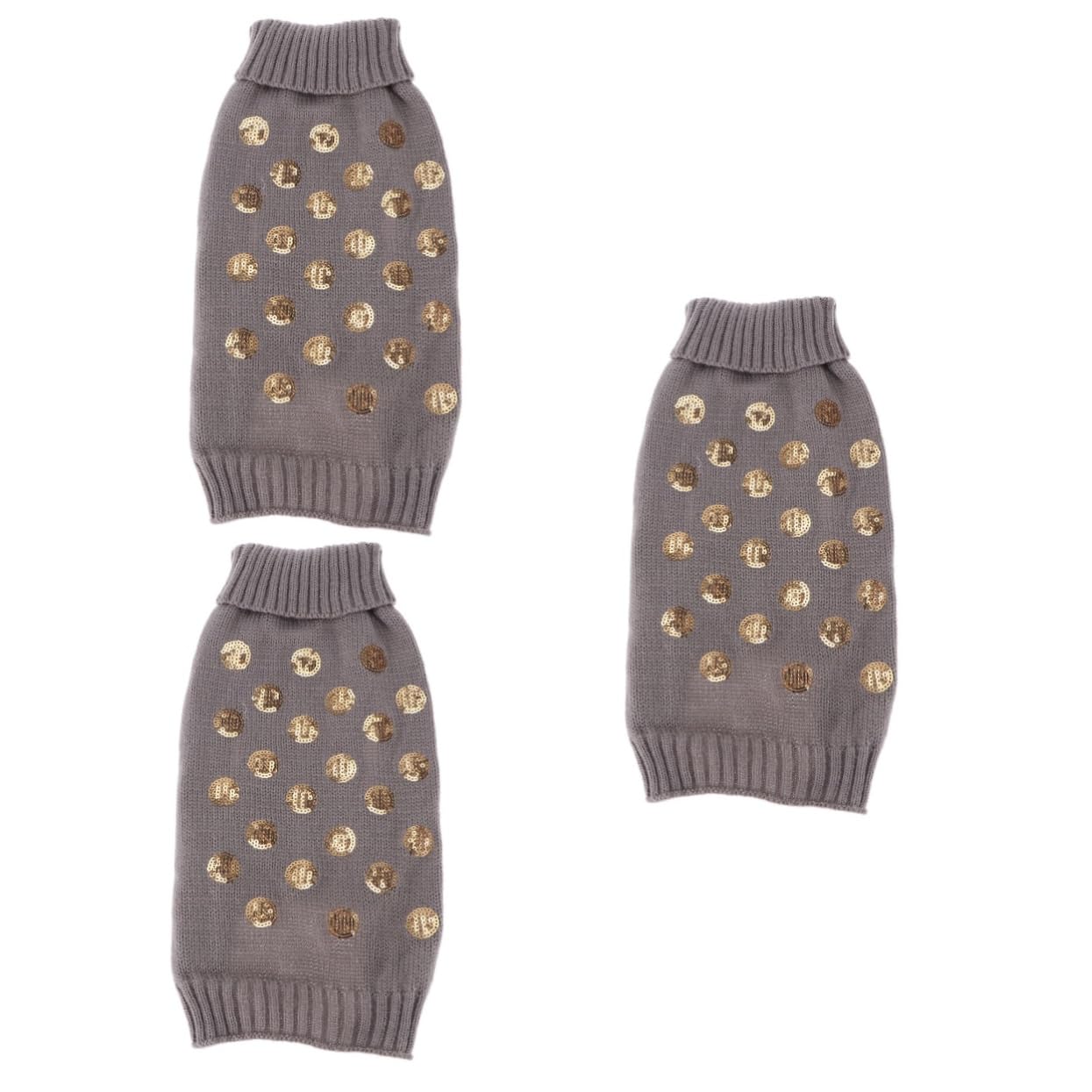 ABOOFAN Lot De 3 Pulls pour Animaux De Compagnie Gilet Chaud pour Petit Chien Motif Squame Accès Facile pour La Salle De Bain Lavable en Machine Taille S