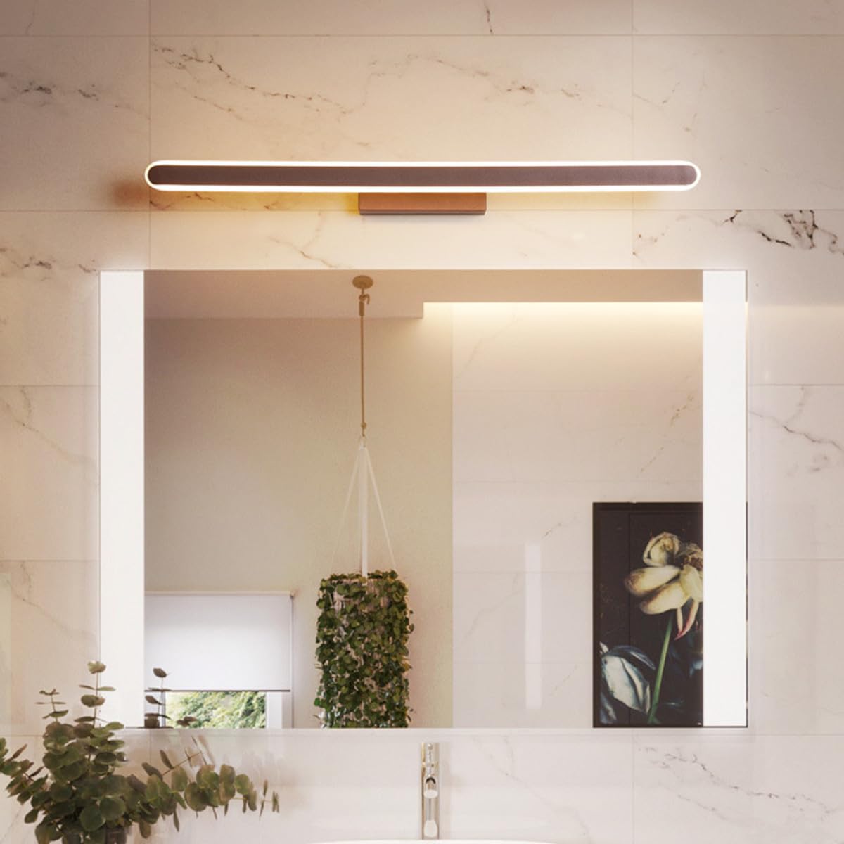 Lampada LED da Toeletta a Parete per Specchio Bagno | Dimmerabile, Luce Uniforme senza Sfarfallio, Alluminio e Acrilico per Trucco