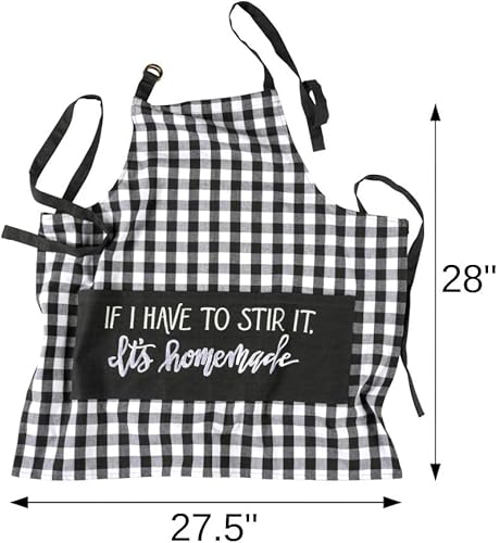 Miniatura 3 de Primitives by Kathy Divertido delantal de cocina ajustable con 3 bolsillos centrales para cocinar y hornear, If I Have to Stir It It's Homemade,