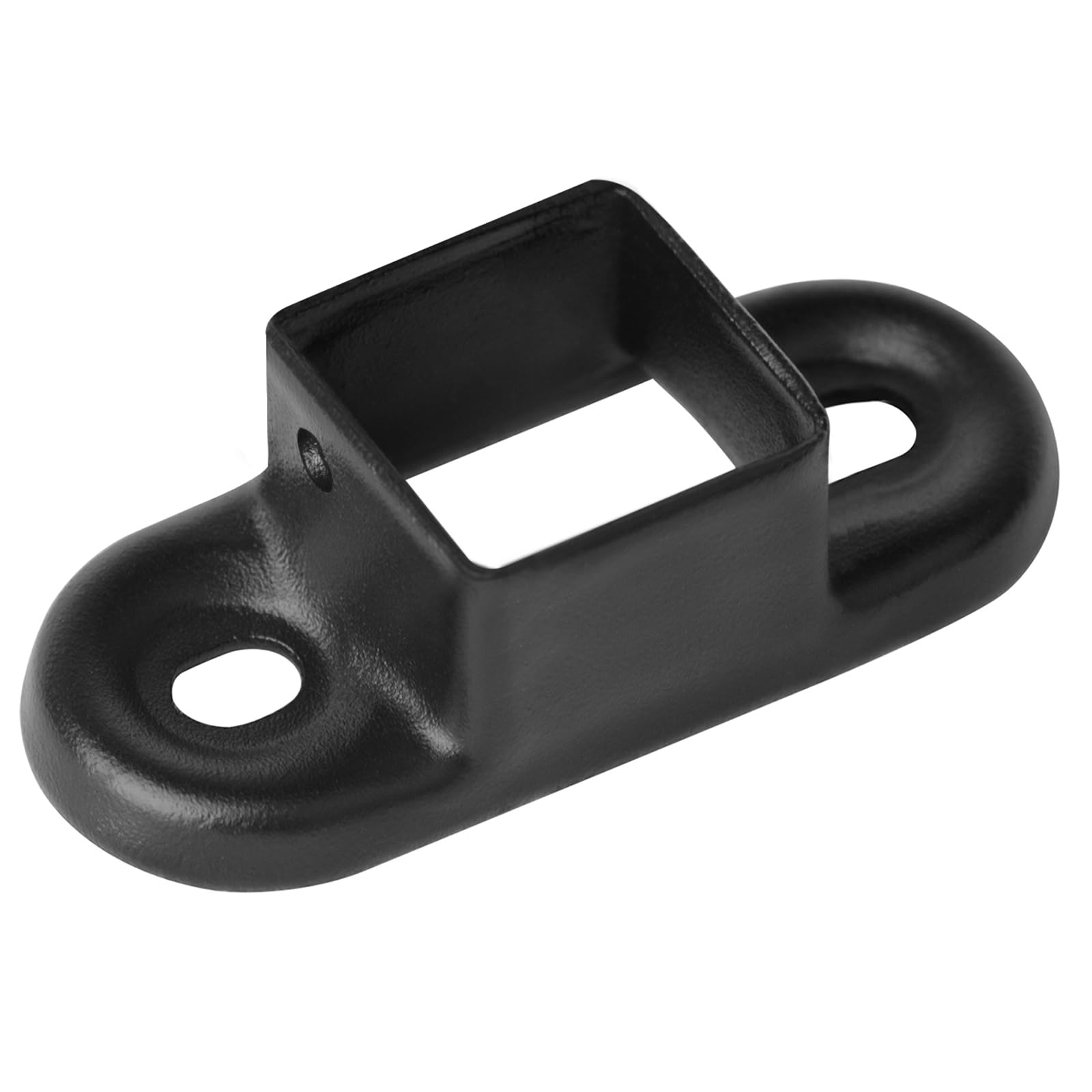 OTTFF 10 Pack Black Square Post Flange Base Fits 1-1/4" Tube, Square Tubing Fitting, Wall Mount End Bracket for Deck Fence Railing Floor Anchor