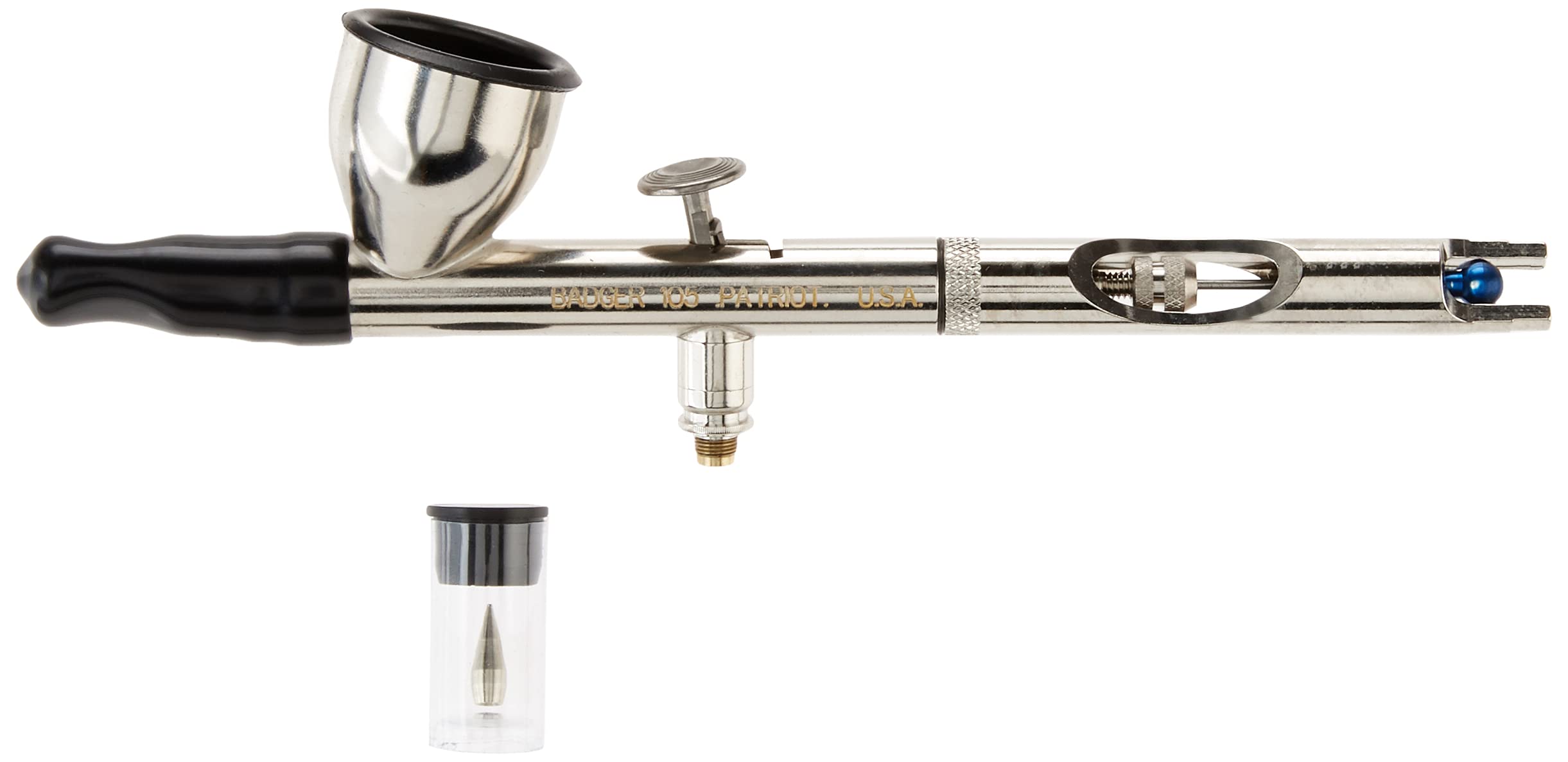 Badger Air-Brush Co. Model 105 Patriot Fine Gravity Airbrush, Stainless Steel