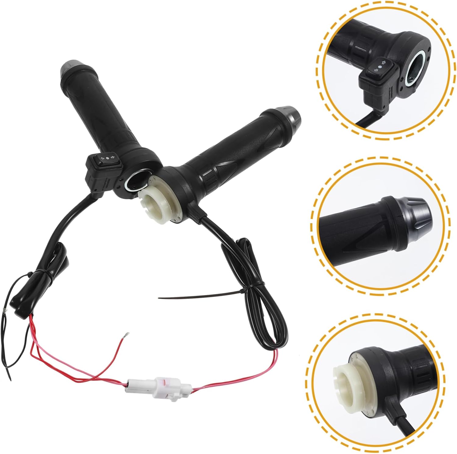 Cabilock 2pcs Motorcycle Heated Handle Grips 12V Winter Heated Handlebars for 22MM Motorbike Universal Fit for Cold Weather Riding