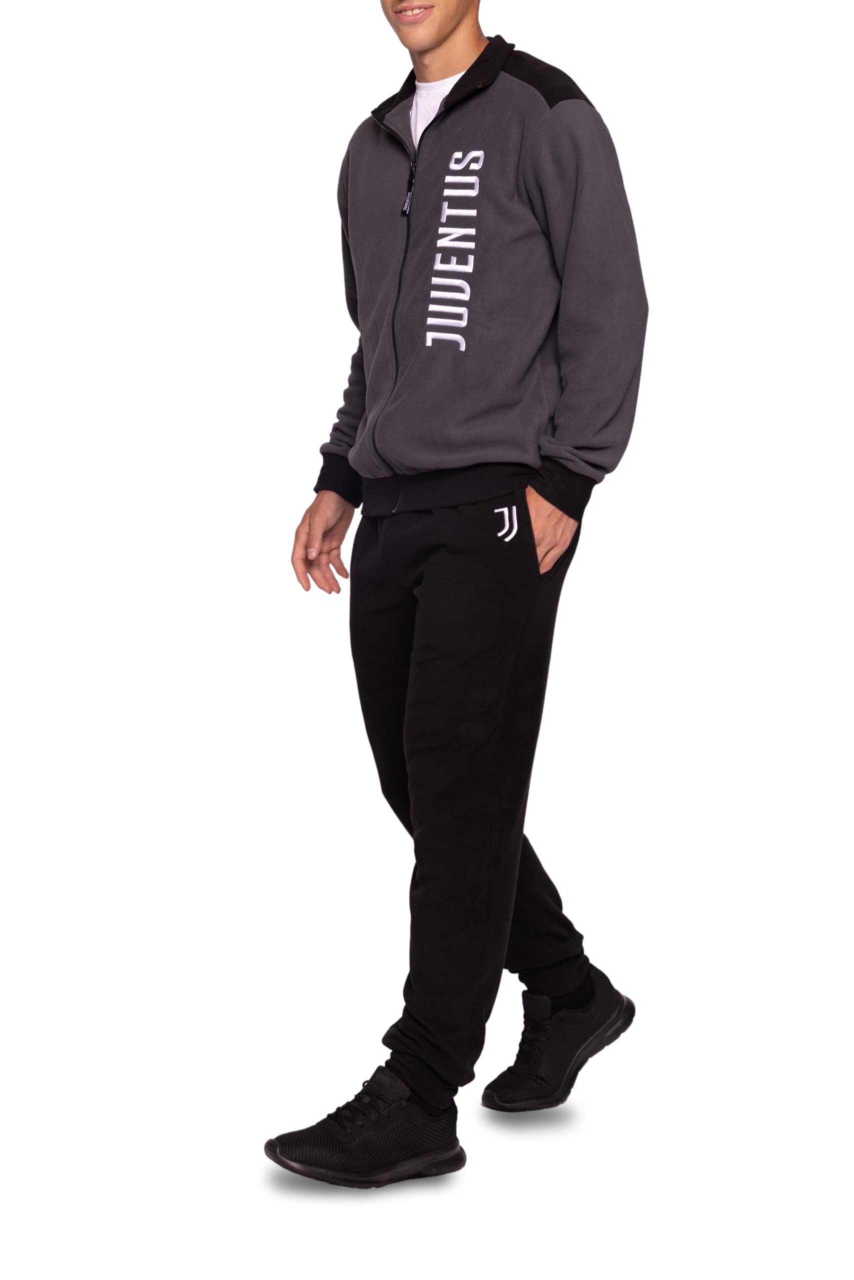 Pigiama Homewear Juventus in Morbido Pile, 100% Poliestere, Blusa Full Zip più Pantalone, Caldo, Pratico e Comodo, per Adulti, Taglie dalla S alla 2XL, Prodotto Ufficiale