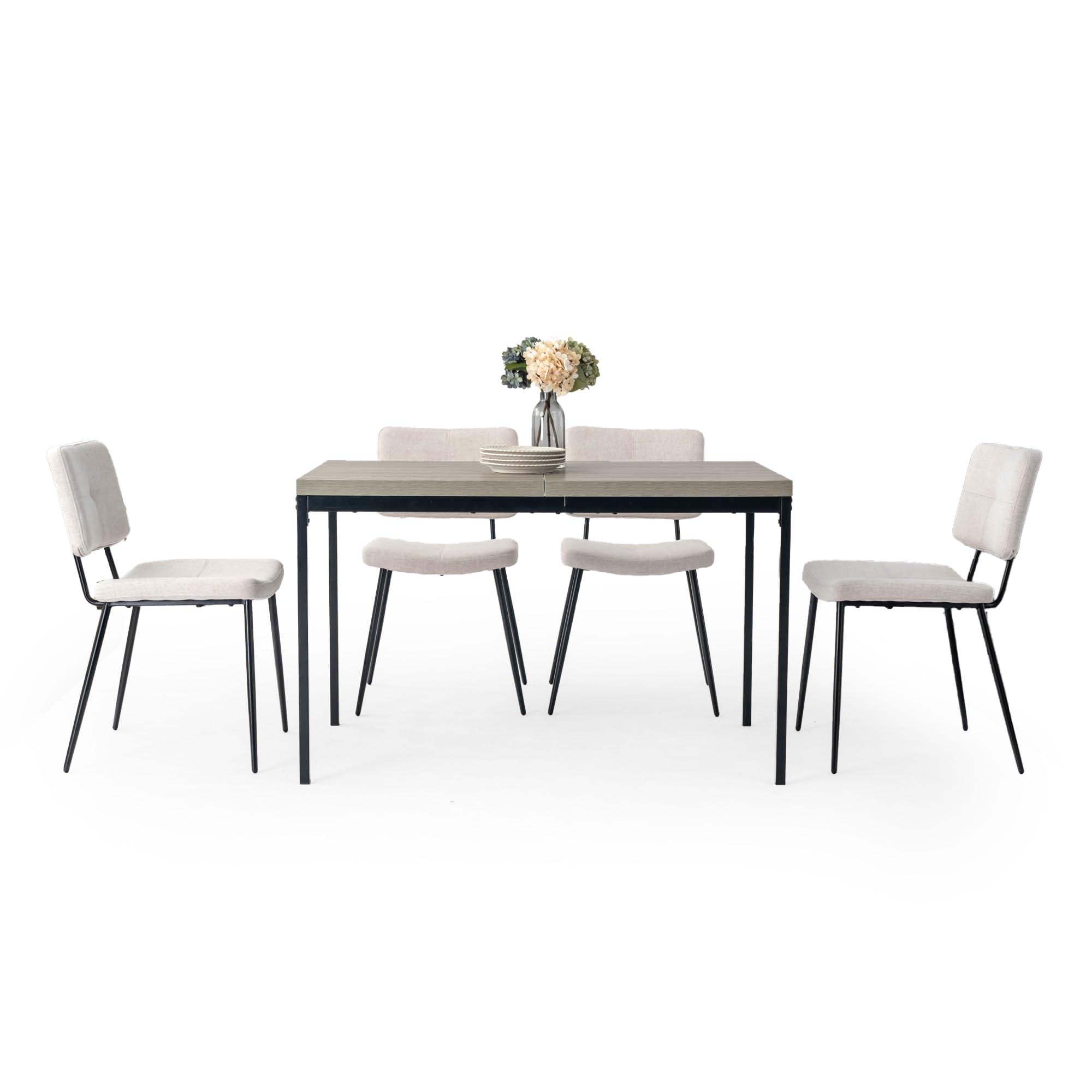 FurnitureR Tables de Cafétéria en Grise, Table de Cantine Scolaire pour 4 à 6 Personnes, Plateau en Bois Epais avec Structure Métallique, pour Les Repas et Les Réunions, 120x70x75cm