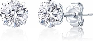 14k Gold 6MM Round Stud Gemstone Earrings | Hypoallergenic Solitaire Gemstone Studs with 14K Gold Backs | Lightweight Birthstone Earrings with Gift Box by MAX + STONE