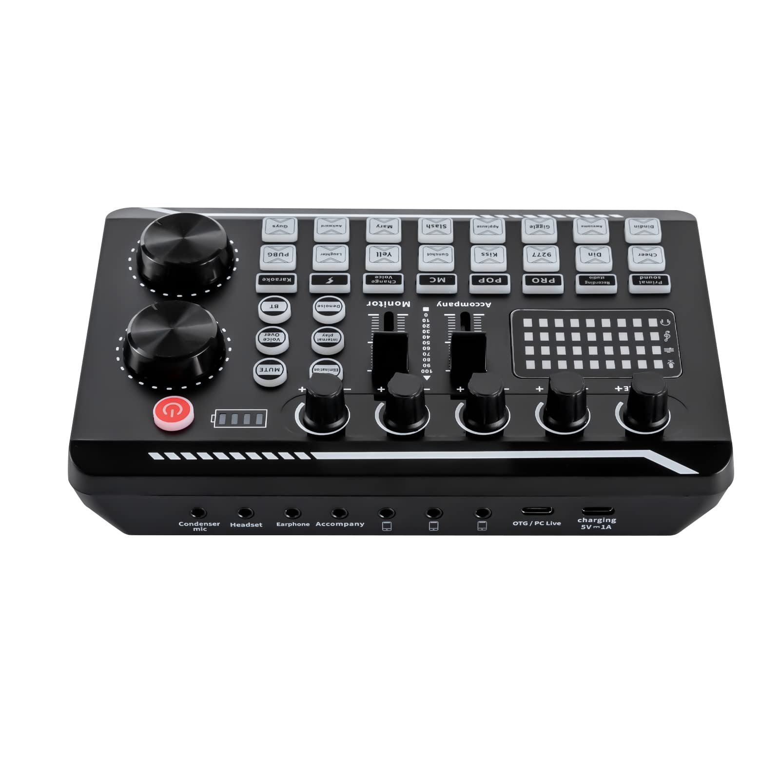 Scheda audio Live Sound Effects Board, F998 Bluetooth Stereo Audio Mixer con effetti DJ mixer e cambio vocale, microfono per Youtube Live Streaming PC, studio di registrazione e gaming