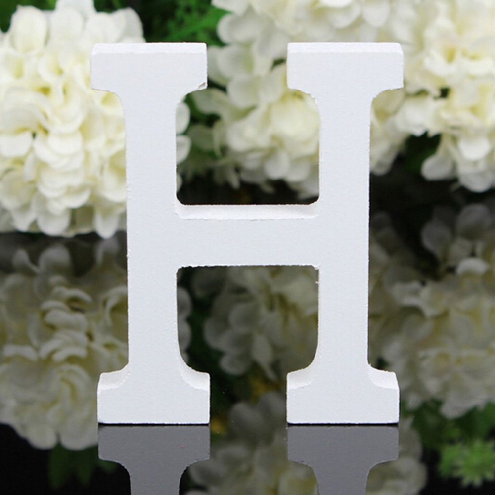 Decorativo Legno Lettere, Appeso Parete 26 Lettere Legno Alfabeto Parete Lettera per Camera Matrimonio Compleanno Partito Casa Decor, Gspirit (H)