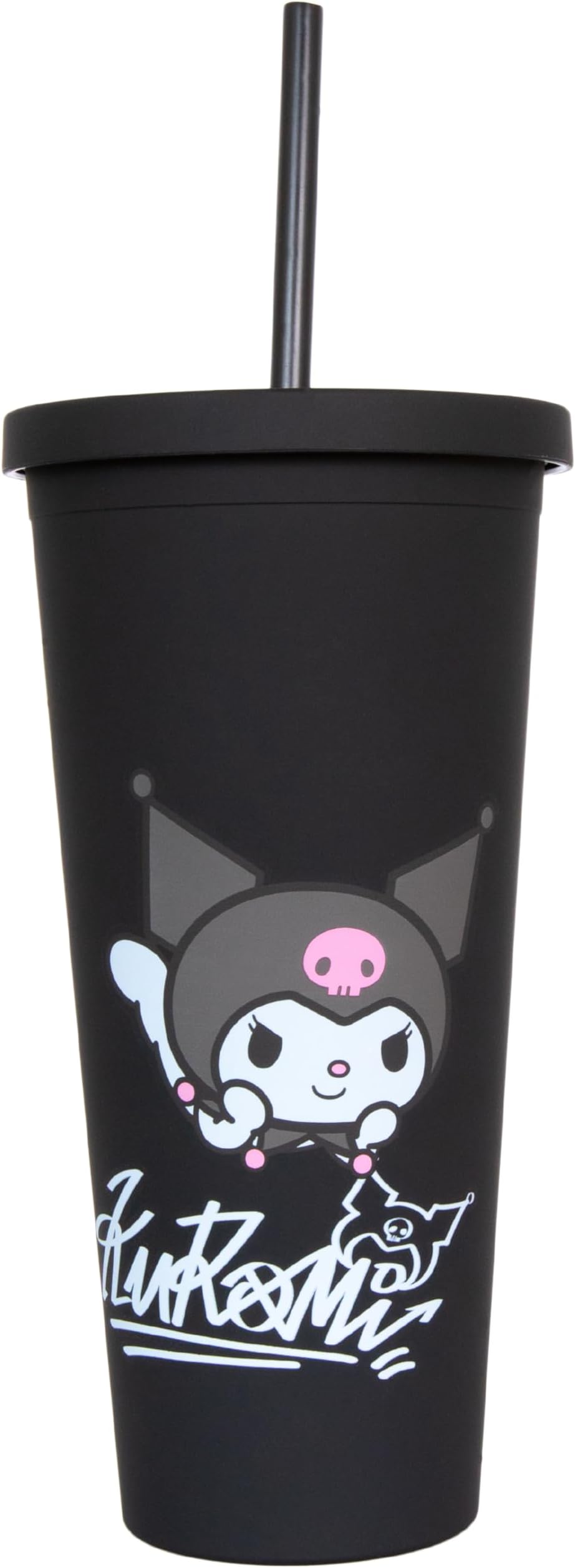Blue Sky StudiosHello Kitty Large Straw Cup, 700 ml, Kawaii Water Bottle, Cute Drinking Tumbler, Hello Kitty Gifts - Kuromi
