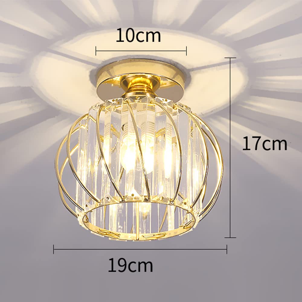 Moderna in Cristallo,E27 Lampada da Soffitto a LED,Mini Lampadario in Cristallo per Cucina Sala da Pranzo Ingresso Corridoio Camera da Letto,La lampadina non è inclusa (oro)…