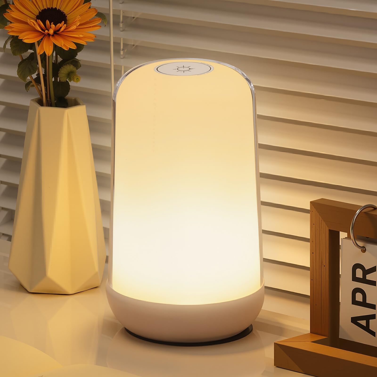 FRIDEKO HOME Rechargeable Night Light RGB Touch Lamps Bedside Dimmable Cordless Table Lamp with Warm White Lights for Kids and Baby Mood Lighting for Bedroom,Living Room,Camping