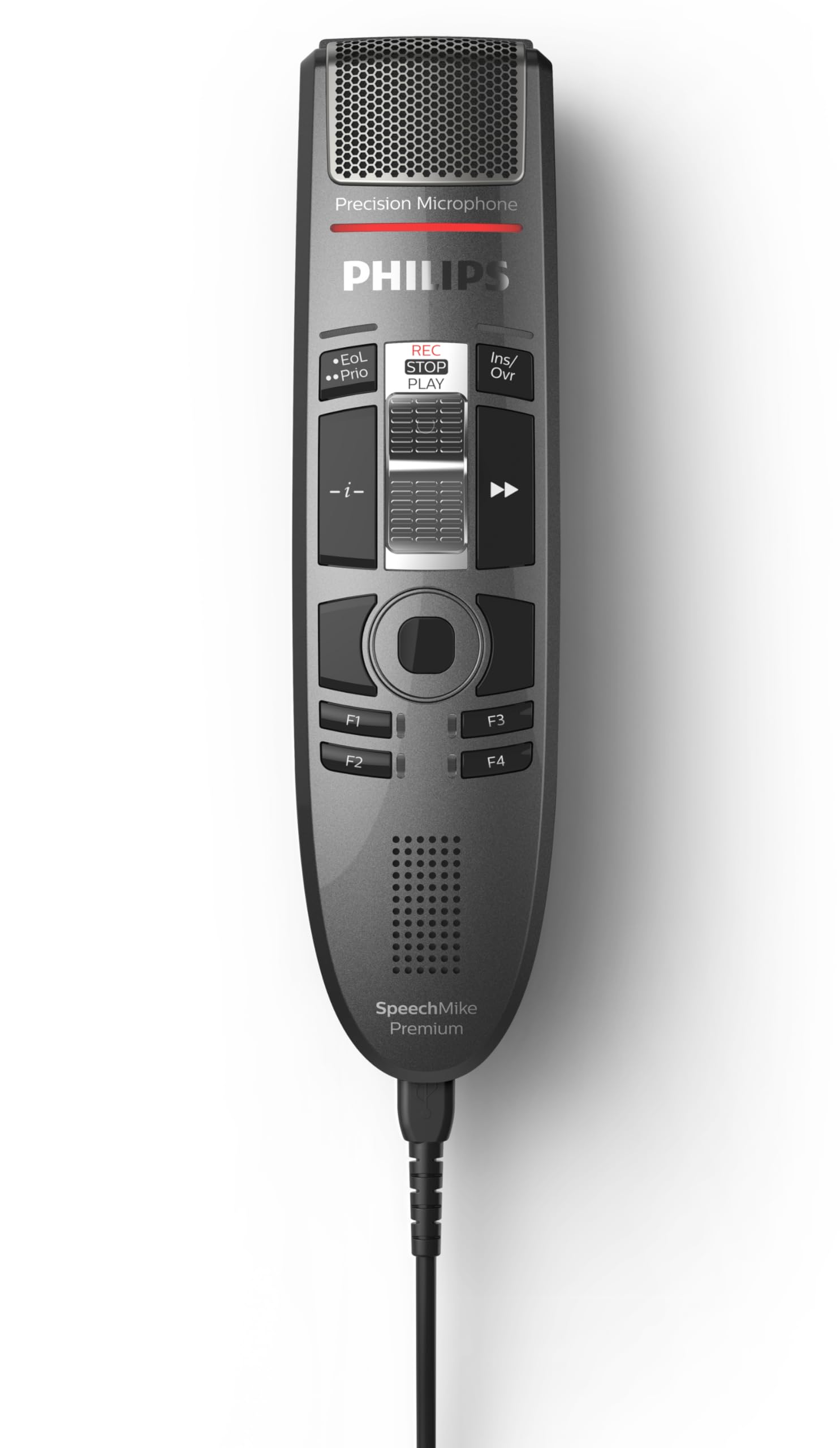 Philips SMP3710 SpeechMike Premium USB Dictation Microphone for Clear Speech Recognition and Best Results, Use with Sensorischem Touch Panel and Slide