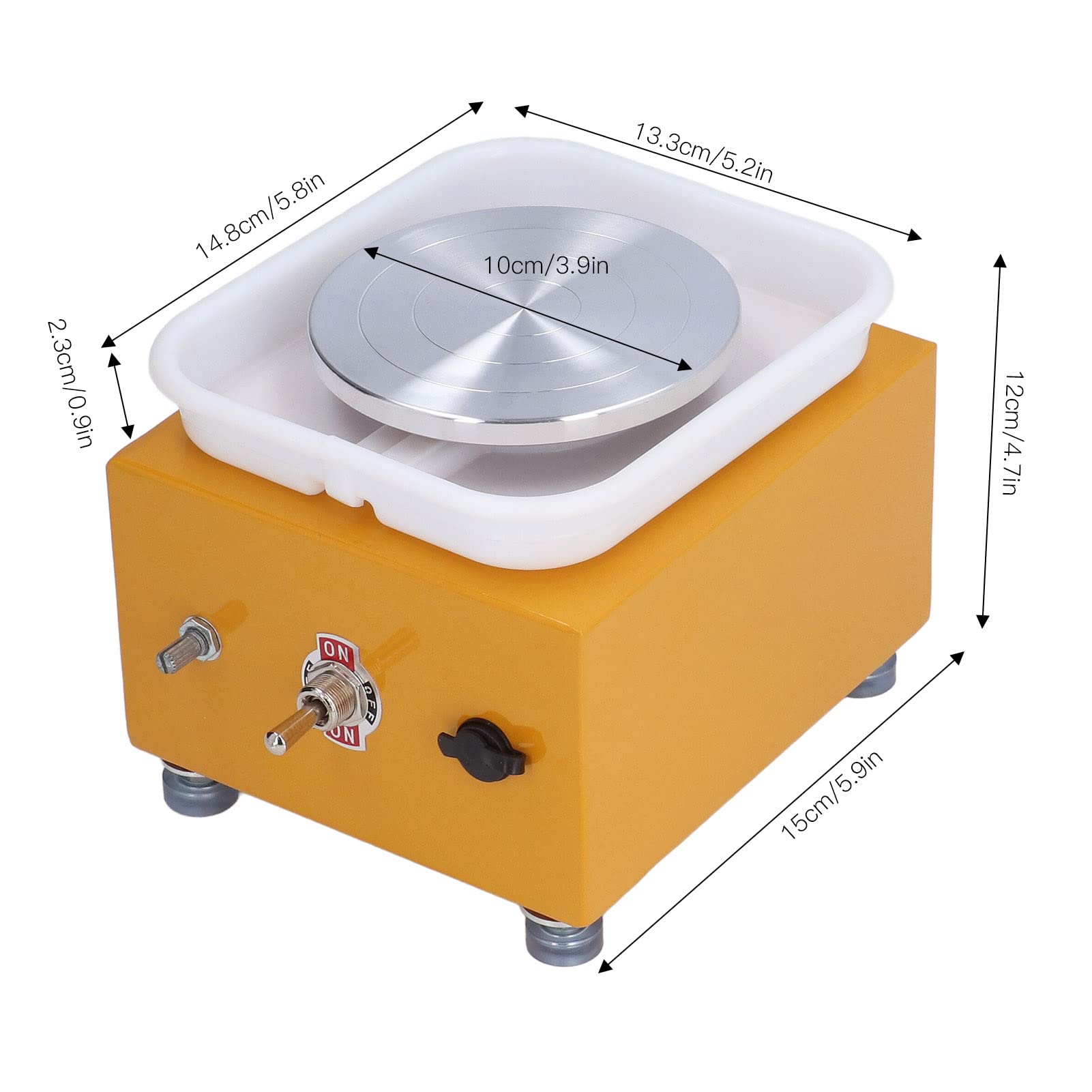 Torno de Alfarería Eléctrico, 10 cm Plato Giratorio, Kit de Cerámica para Niños, con Enchufe UE