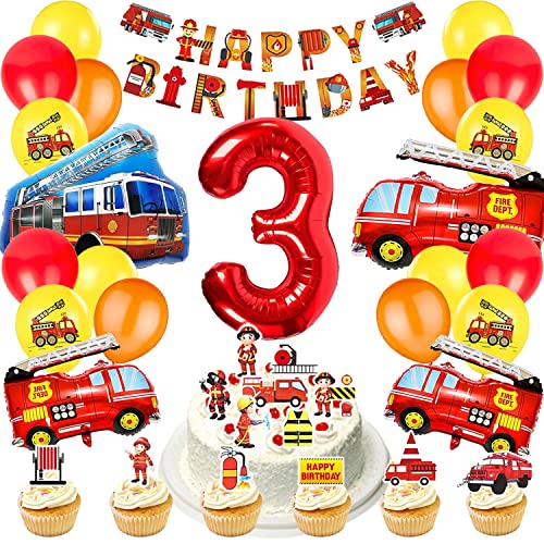 80-teiliges Feuerwehr Geburtstagsdeko-Set – Mit Ballons, Banner, Tischdecke & Mehr Für Kinder
