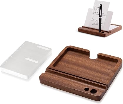 Daily To Do List Planner, Daily ToDo Checklist Cards and black Walnut Stand,50 Checklist Cards-Perfect NotePads for Work Desk or School,Productivity System Planners Notebook for Office Accessories