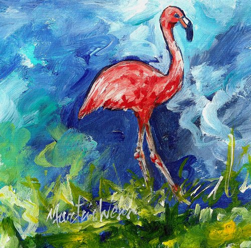 Caroline's Treasures MW1174PINT Flamingo 16 ounce Mixing Glass Pint Glass for Beer, Margaritas, Sodas and More, Restaurant Quality Glassware