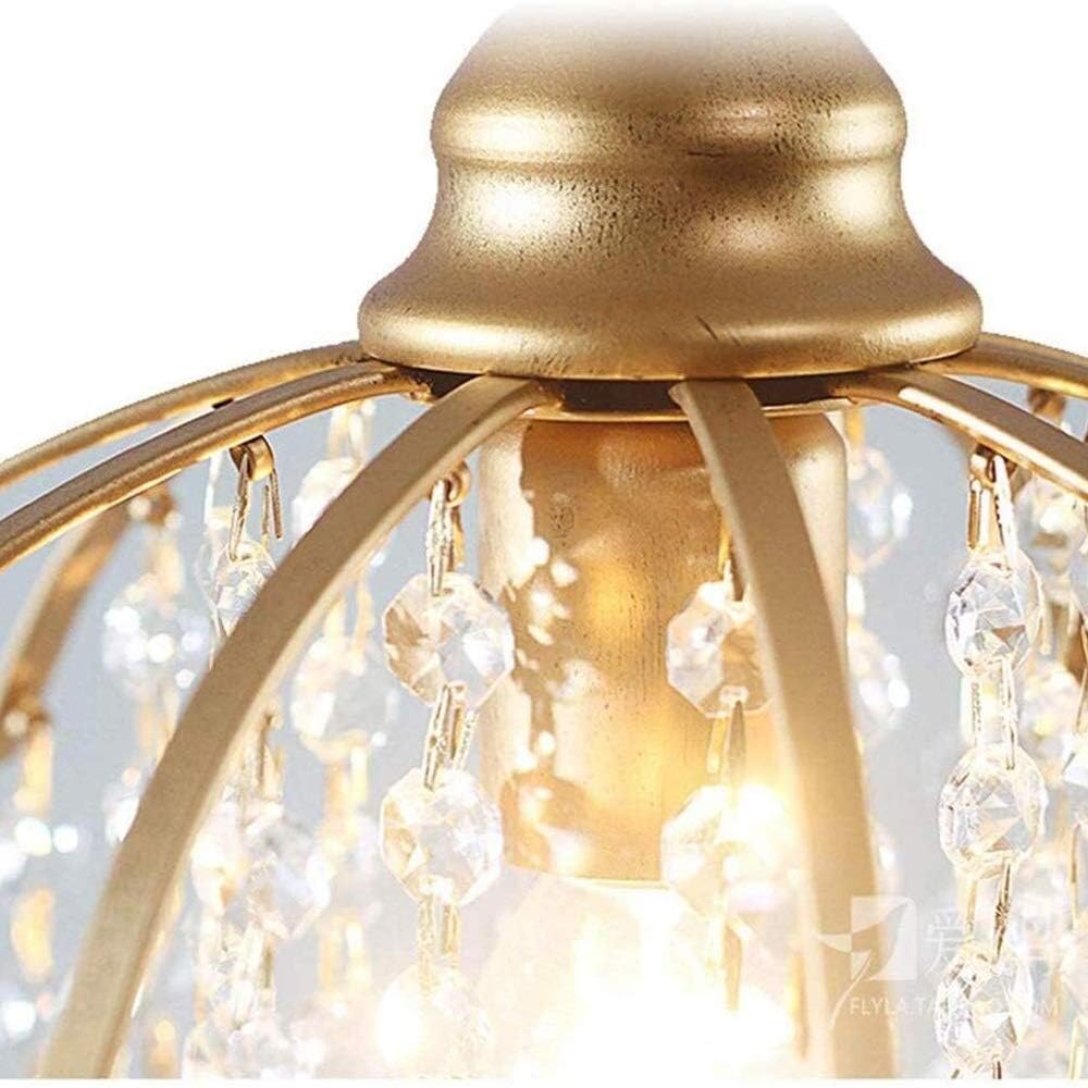 LED Crystal Ceiling Lamp Creative Bedroom Corridor Living Room Balcony Crystal Decorative Lamp Light Luxury Home Decoration Simple Crystal Single H (Black) image 2