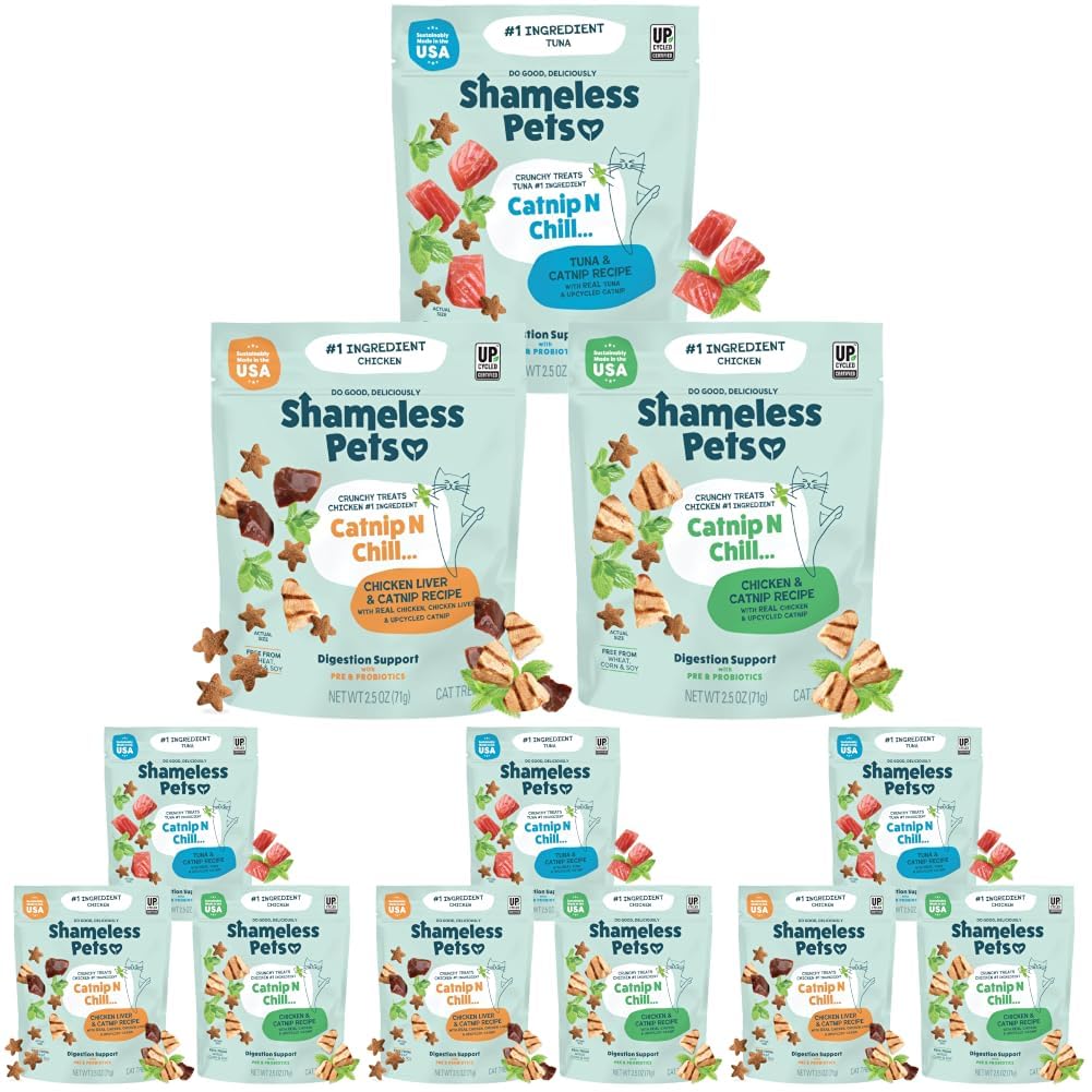 Shameless Pets Crunchy Cat Treats - Variety Pack, 2.5 Ounce (Pack of 12)