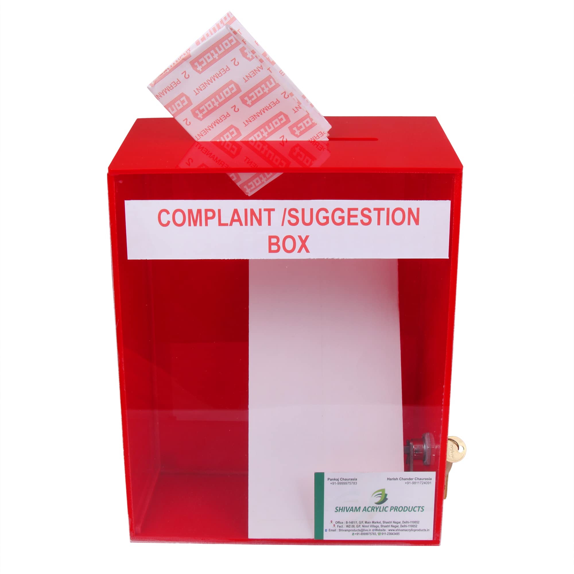 Rasper Acrylic Letter Box Wall Hanging for Home & Office Acrylic Mailbox with Lock Acrylic Suggestion Box for Office Acrylic Complaint Box for School (Wall Mounted) 12x9x4.5 Inches Red &Transparent (B09X7H4CKY) Amazon Price History, Amazon Price Tracker