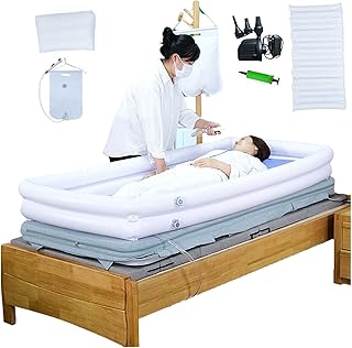 Sponsored Ad - PAYRFV Inflatable Bathtub, Adult PVC Bathtub, Inflatable Bedside Shower Kit with Electric Air Pump and Wate...