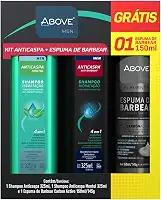 Above Kit Shampoo Anticaspas Fresh e Mentol 325Ml+ Espuma De Barba Carvao 150Ml